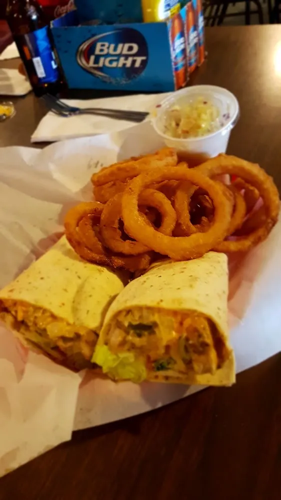 Chicken Quesadilla and Onion Rings